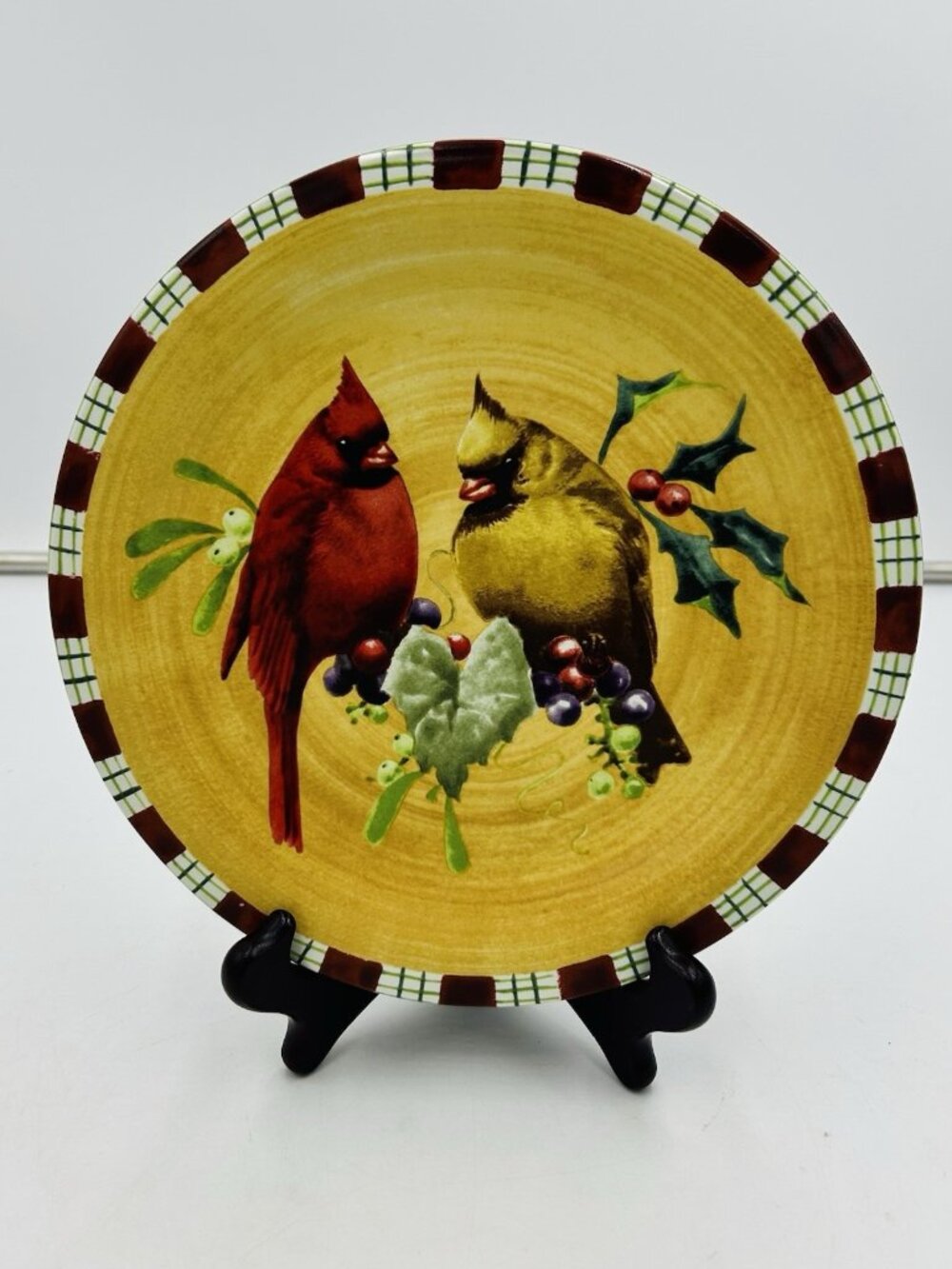 Lenox WINTER GREETINGS Everyday Red Bird Design 8.5" Salad Plate